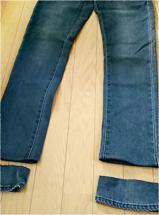 ジーンズの裾上げ